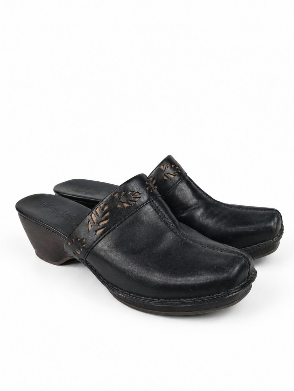 Timberland Heritage Black Leather Mules Women's Clogs Size 10